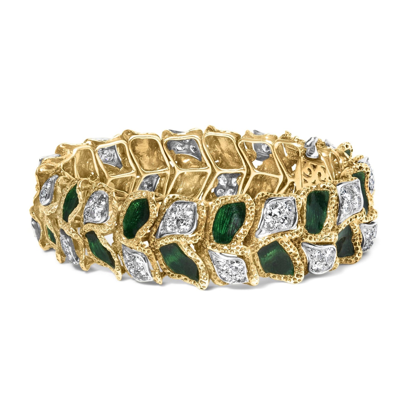NEW DTA 18K Gold 3 1/4 Diamond Mismatch Bracelet (VS1-VS2 Clarity) 7" Inches