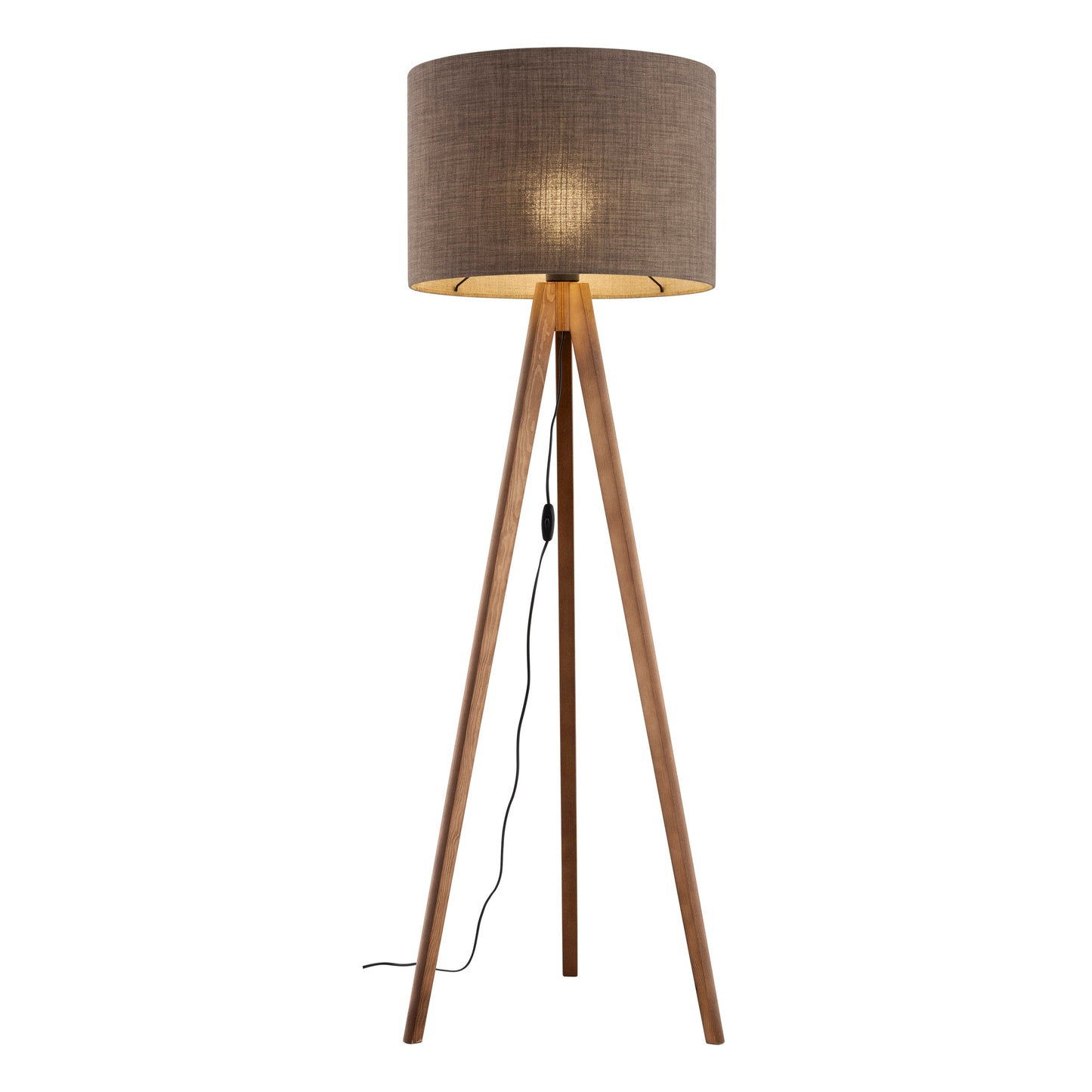 Walnut Brown Mid-Century Modern Floor Lamp