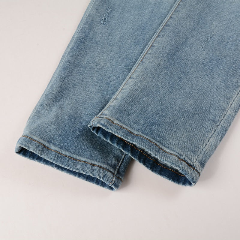 Light Blue Ripped Skinny Fit Jeans