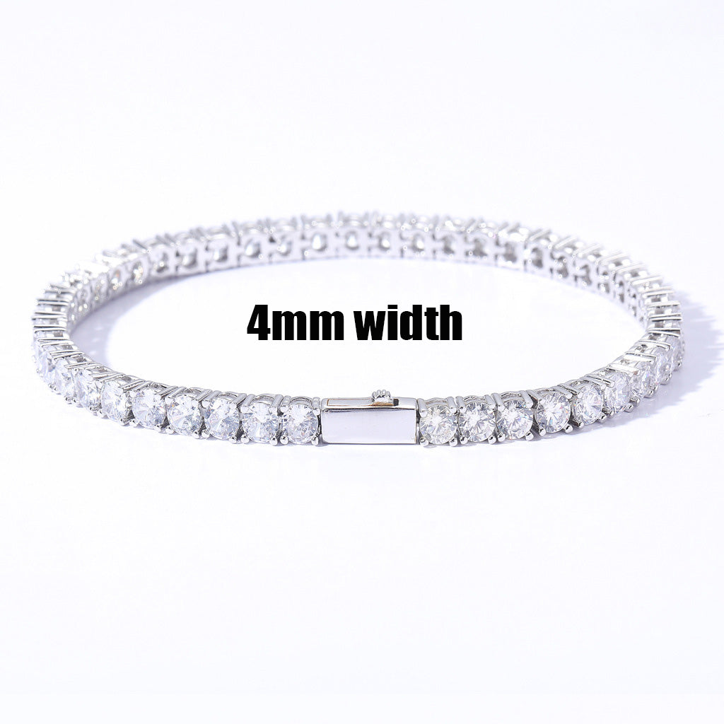 14mm Strip Crystal Miami Cuban Chain Bracelet