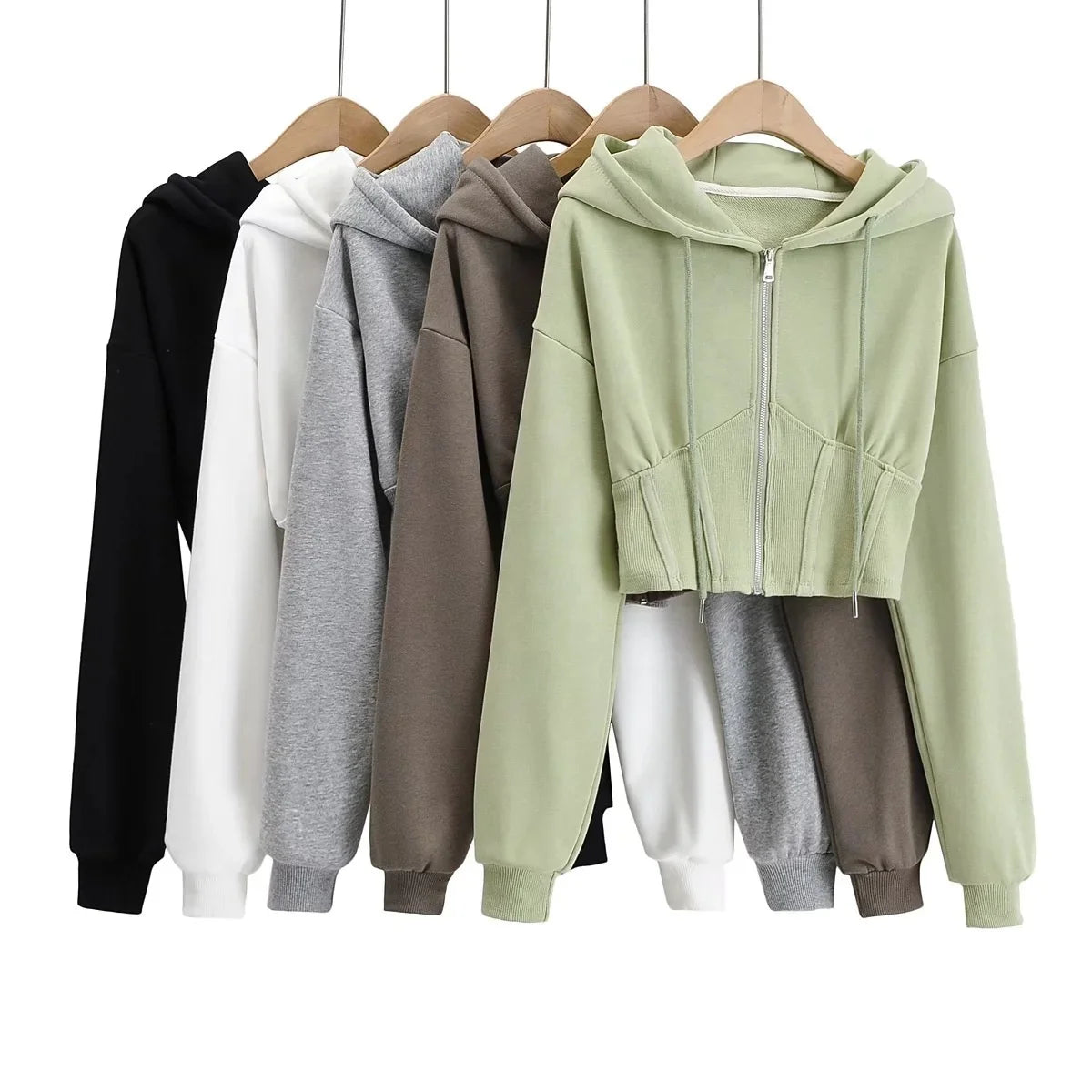 Cropped Full Zip Hoodie Women's