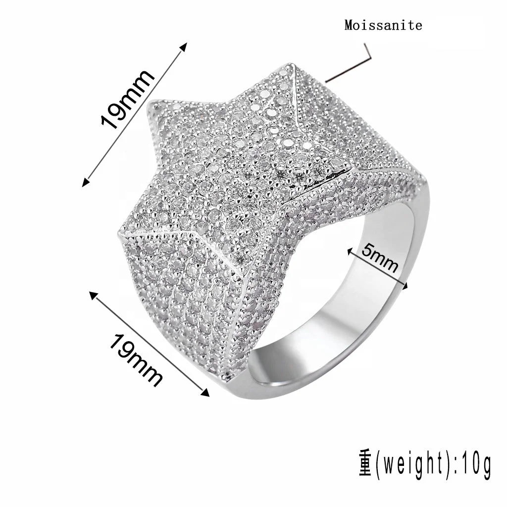 DTA Silver 925 D Lab Diamond Star Ring