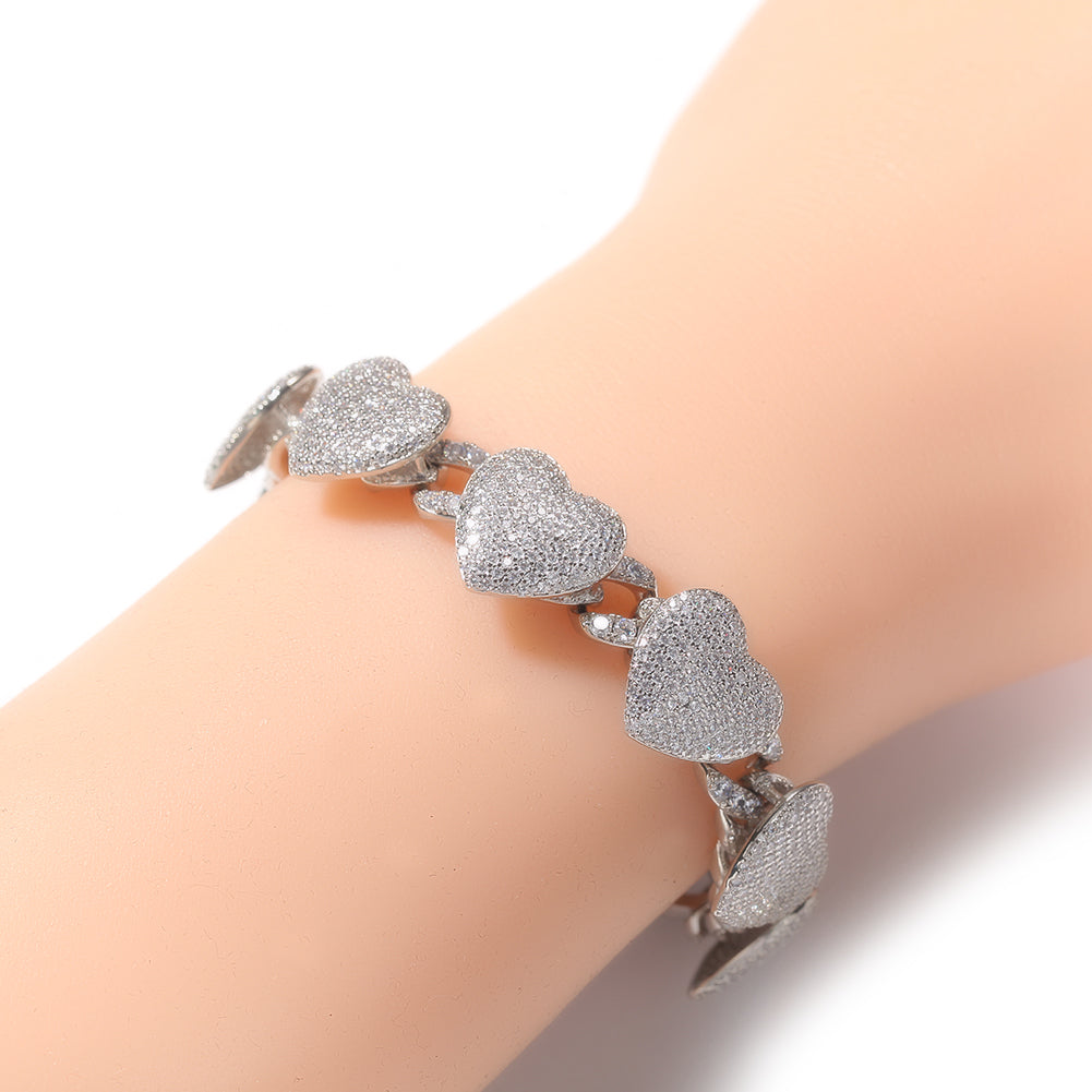 Heart Choker Necklace CZ Link