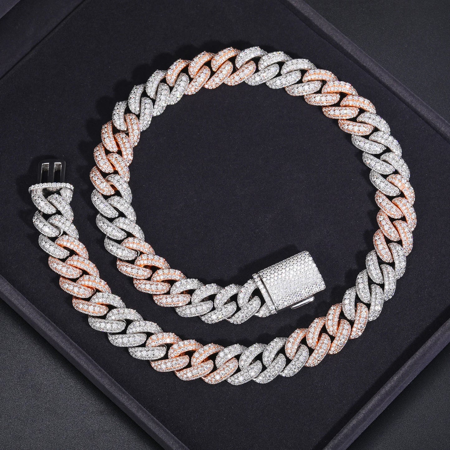 NEW DTA 18mm Moissanite Cuban Link Chain Necklace With GRA Certificate
