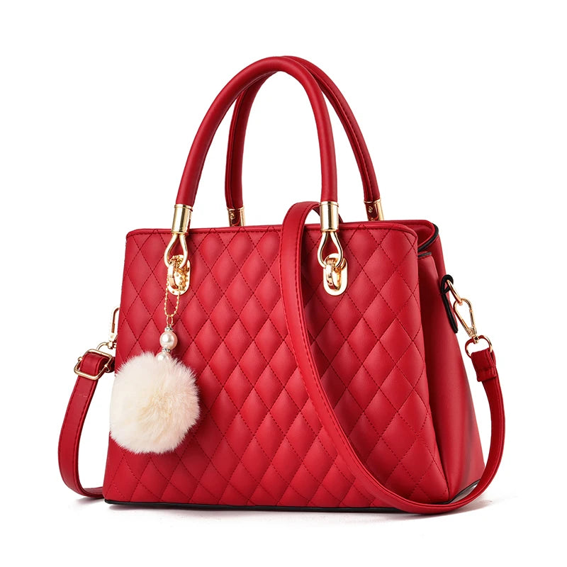 New Women's Pretty Pom Messenger HandBag