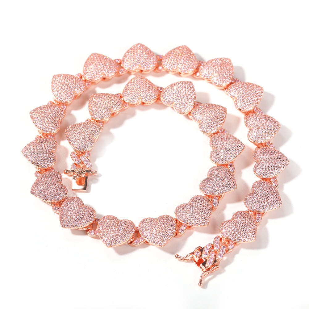 Heart Choker Necklace CZ Link