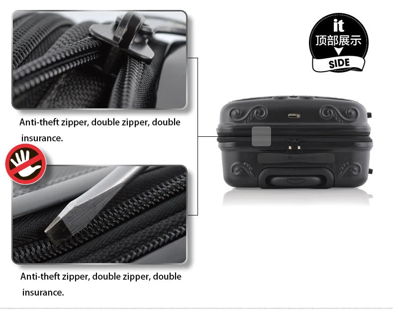 20"24"28" Inch Large Expandable Skull Suitcase 3 Pc