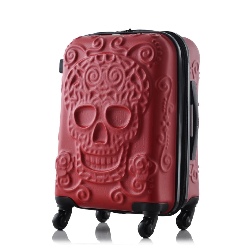 20"24"28" Inch Large Expandable Skull Suitcase 3 Pc
