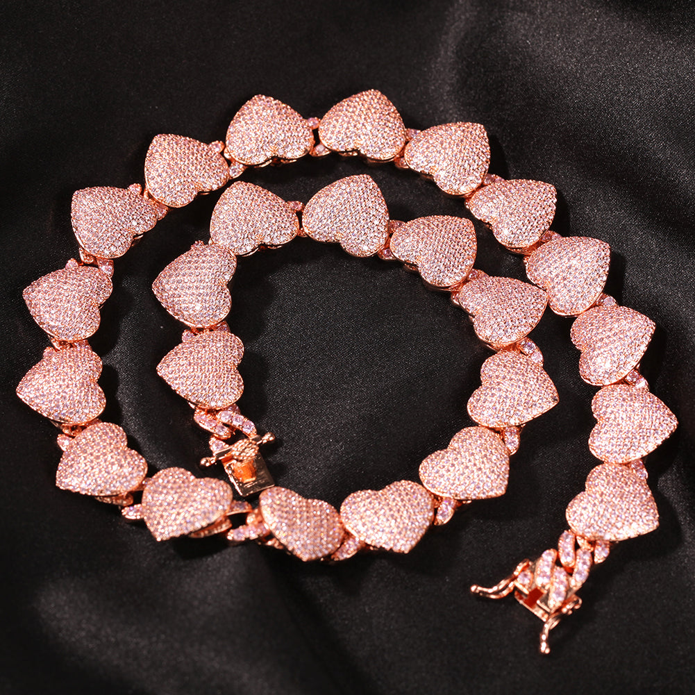Heart Choker Necklace CZ Link