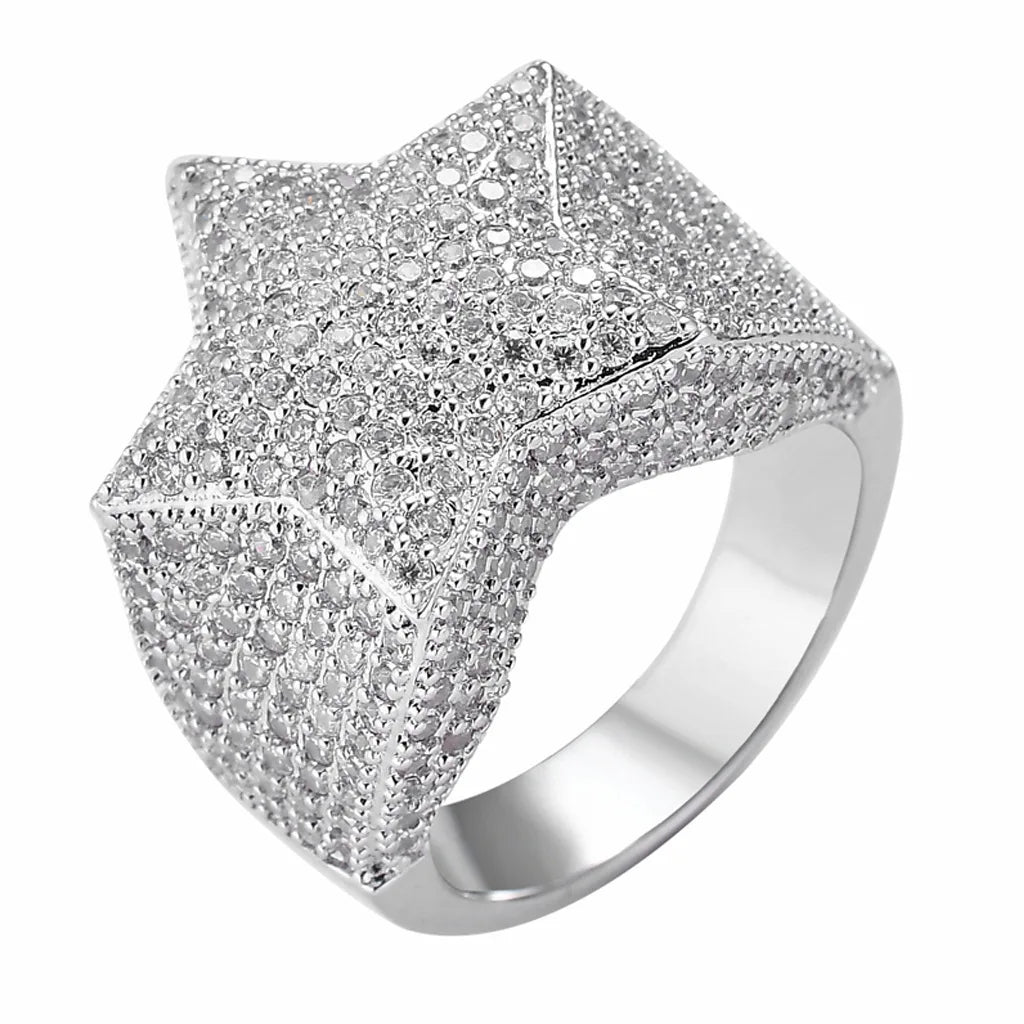 DTA Silver 925 D Lab Diamond Star Ring