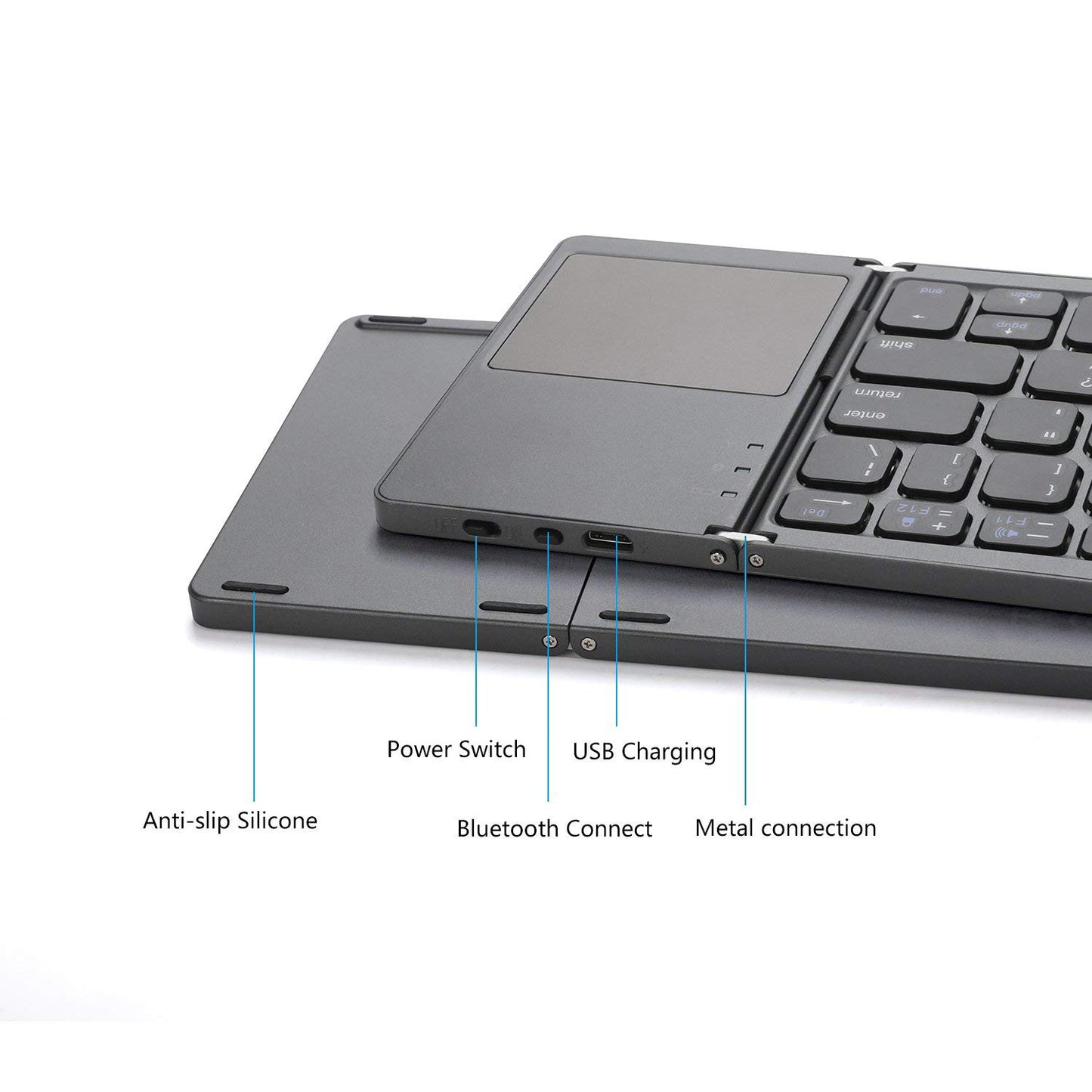 Dropshipping for Ipad IOs Tablet Pc Mobile Phone Using Portable Blue Tooth Touch Pad Wireless Keyboard 3 Level Foldable Keyboard