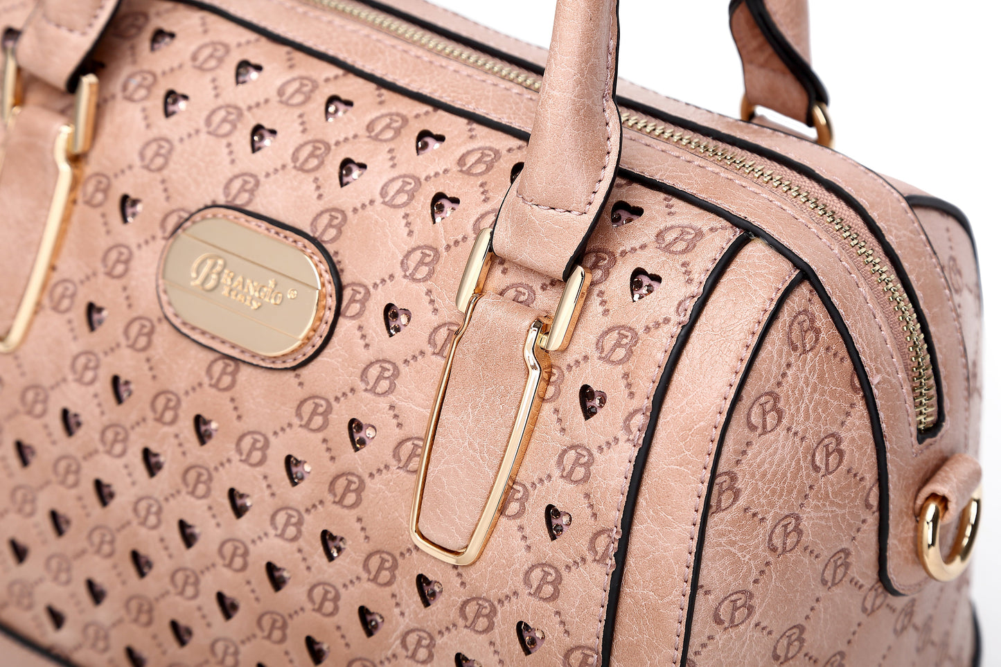 ”Goddess” Double Layer Crystal Engraved Dome Satchel