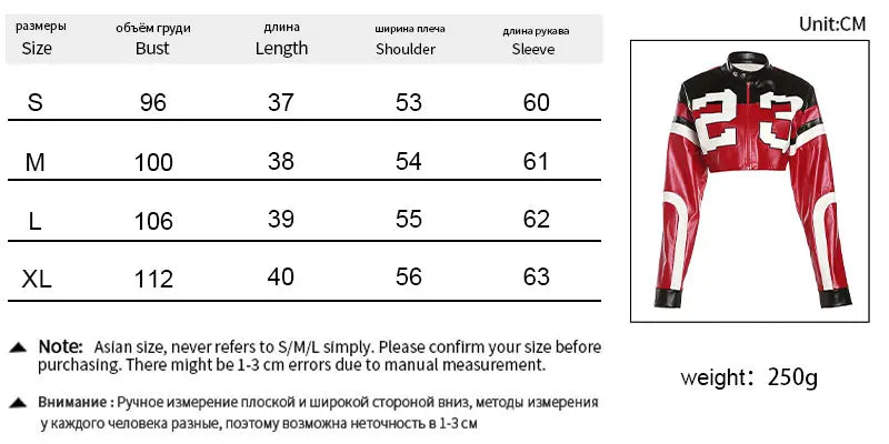 "Big 23" Women's Faux Leather Crop Jacket