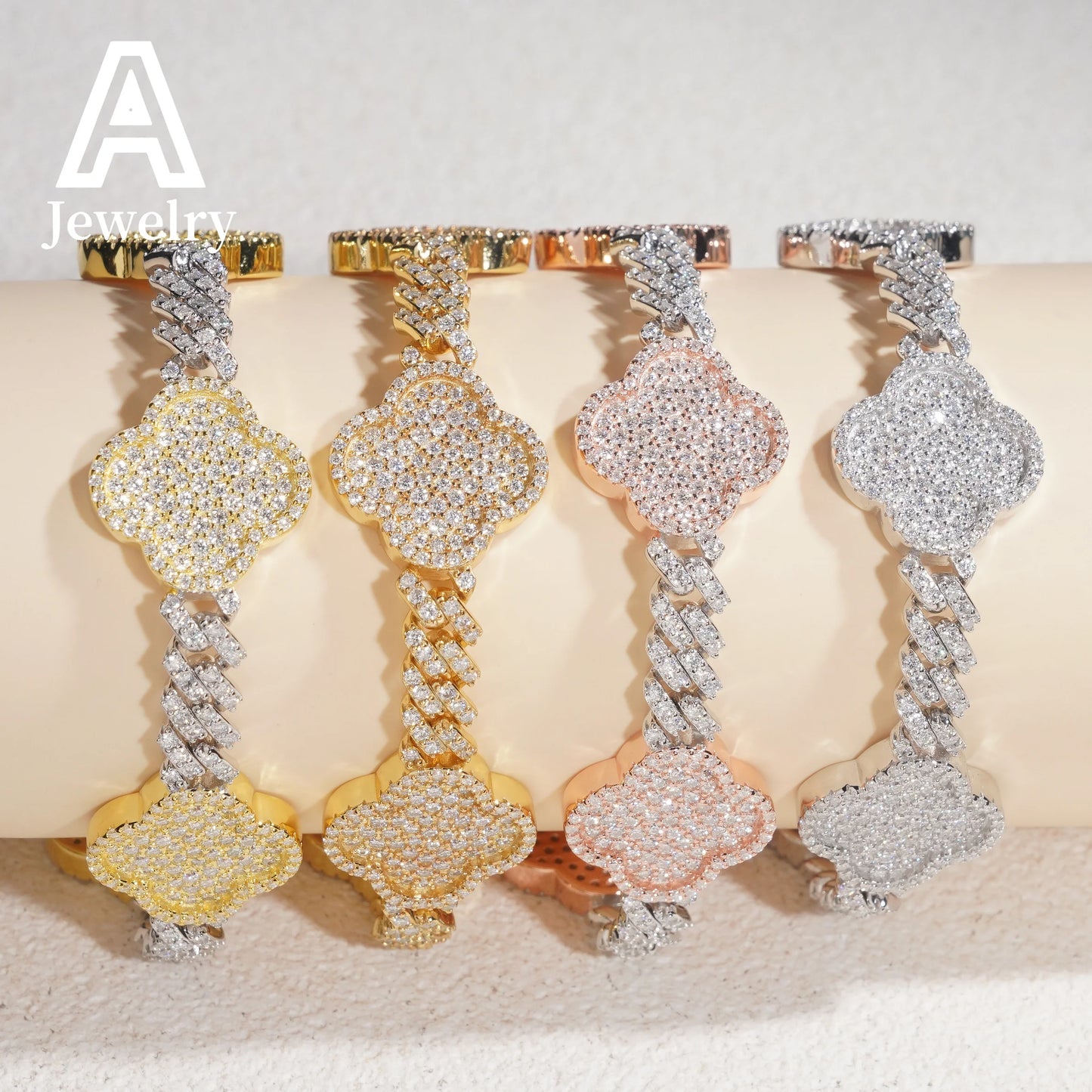 NEW DTA Moissanite Clover Link Bracelet