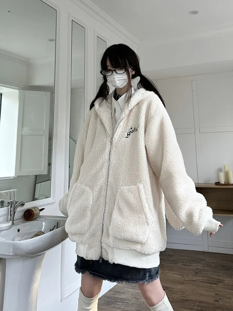 Bonez Wool Thickened Oversized Rabbit Ear Hoodie