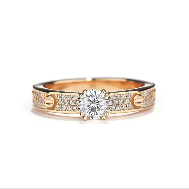 DTA 0.5ct Red/D Color Moissanite Ring