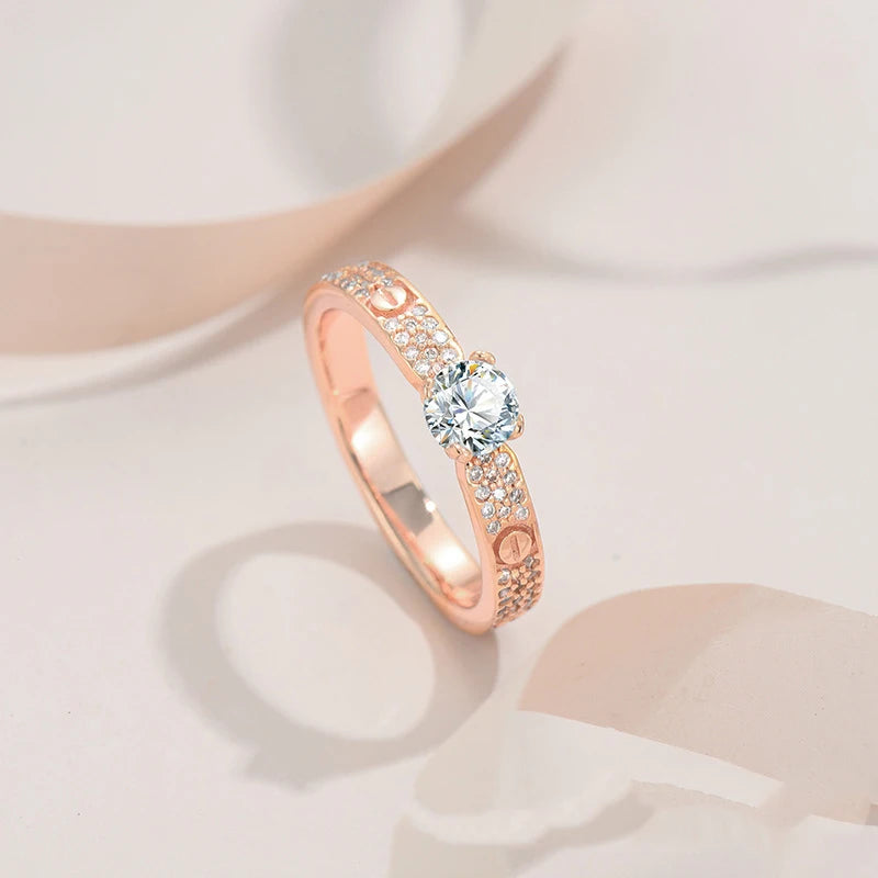 DTA 0.5ct Red/D Color Moissanite Ring