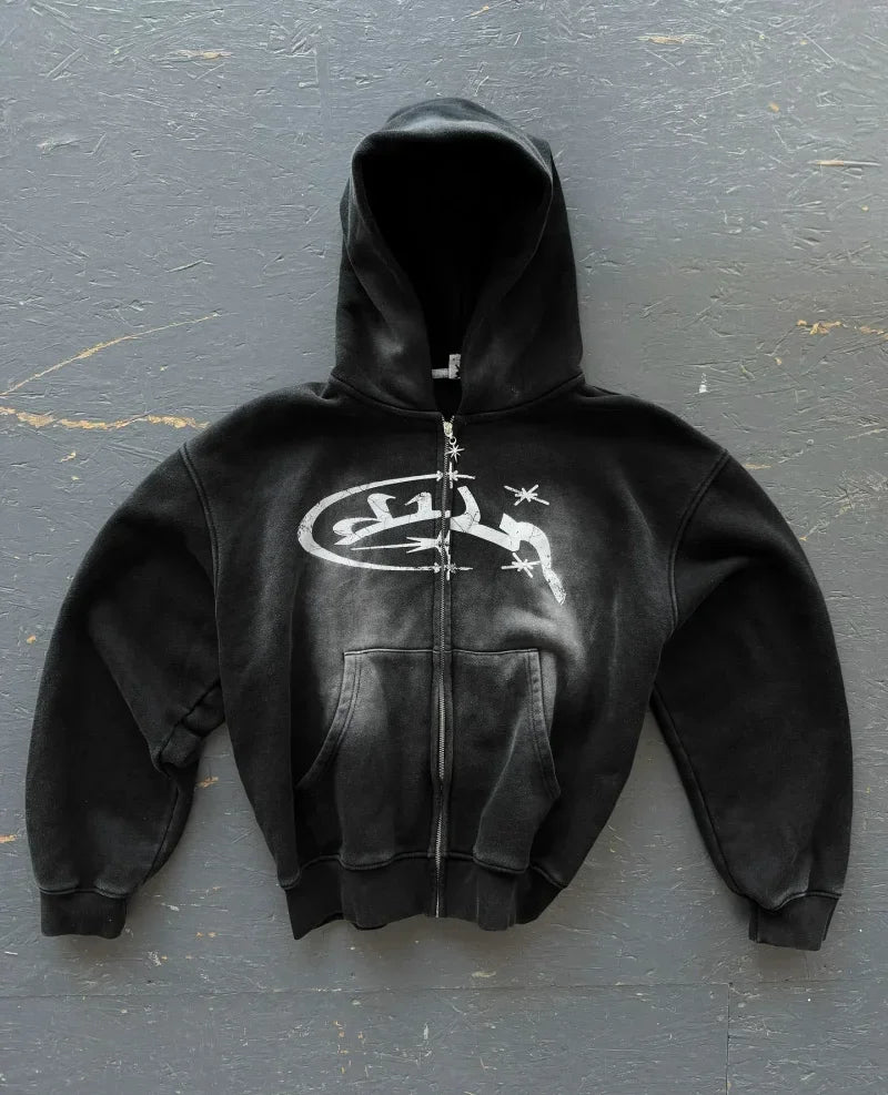 Y2K - Gray Custom Embroidery Hoodie