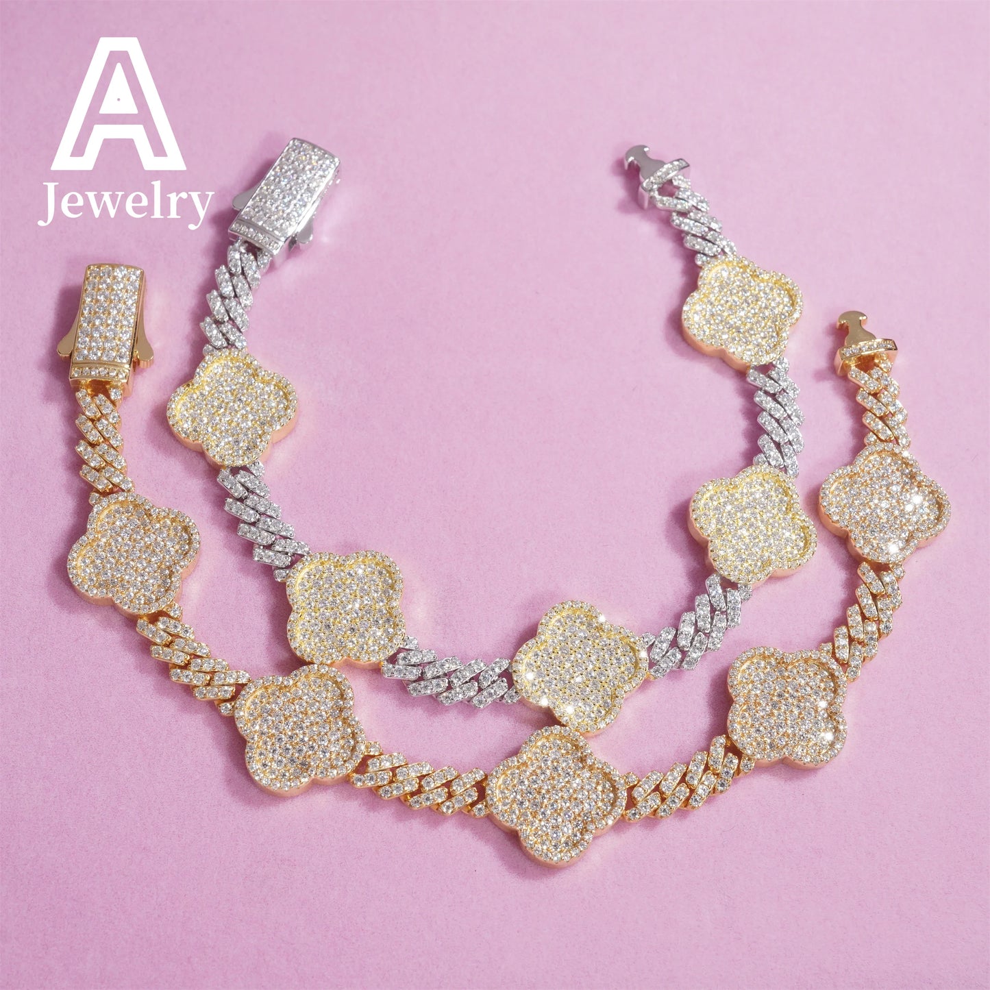 NEW DTA Moissanite Clover Link Bracelet