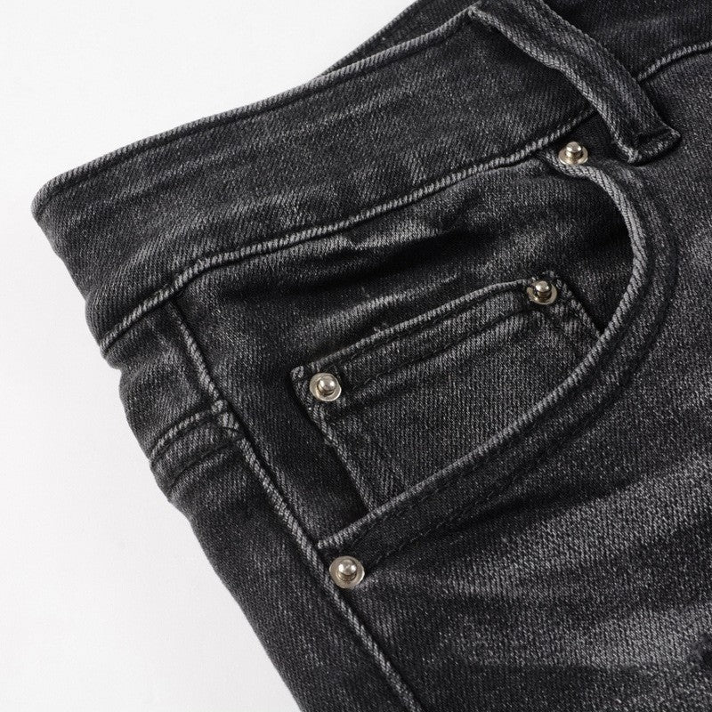 Paisley Skinny Fit Ripped Jeans