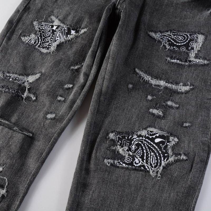 Slot Ripped Slim-fit Jeans