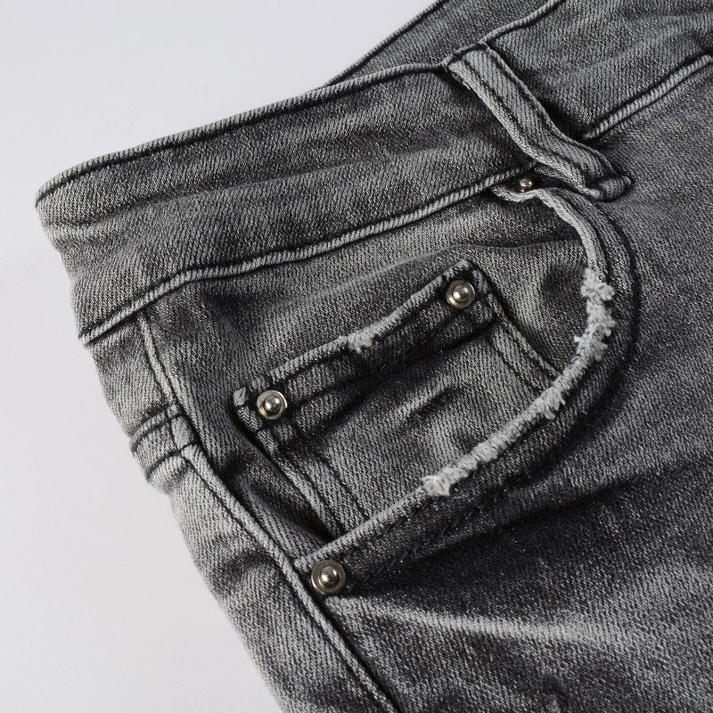 Retro Gray Skinny Fit Jeans