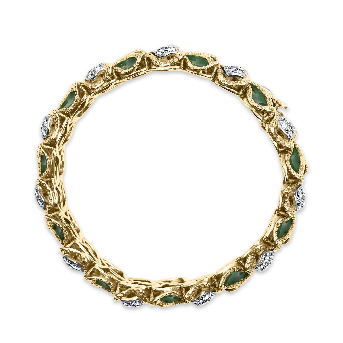 NEW DTA 18K Gold 3 1/4 Diamond Mismatch Bracelet (VS1-VS2 Clarity) 7" Inches