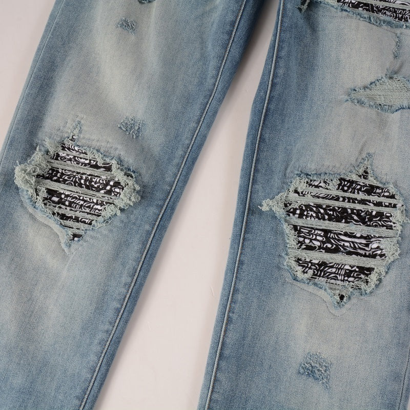 Light Blue Ripped Skinny Fit Jeans