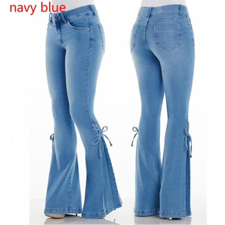 Mid-Waisted Bowtie Stretch Bell Bottoms