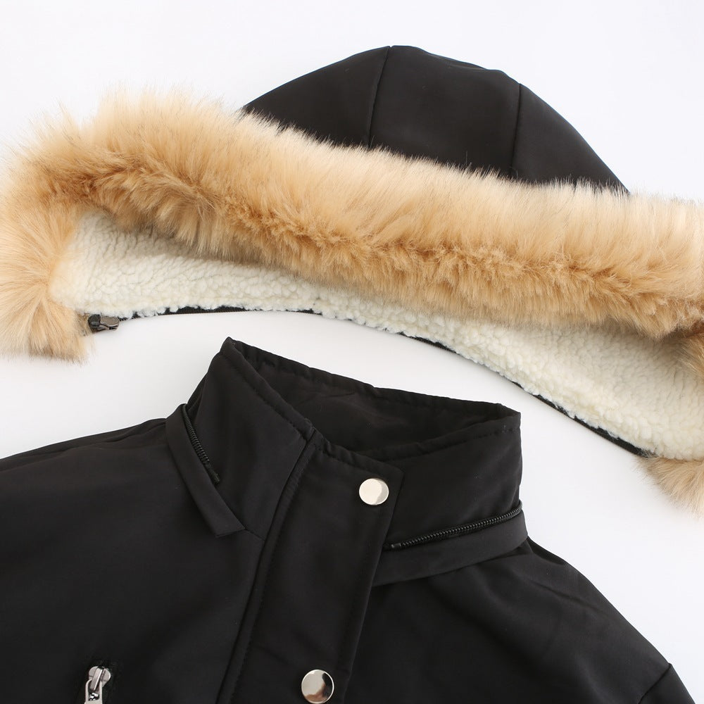 Lamb Velvet Jacket w Detachable Hood
