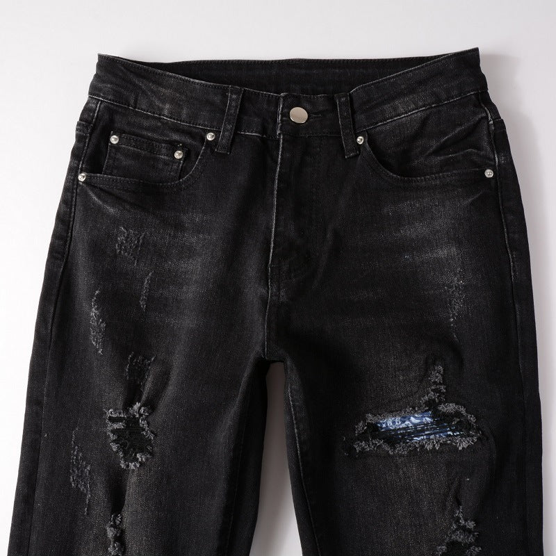 Ripped & Patched Skinny Fit Jeans