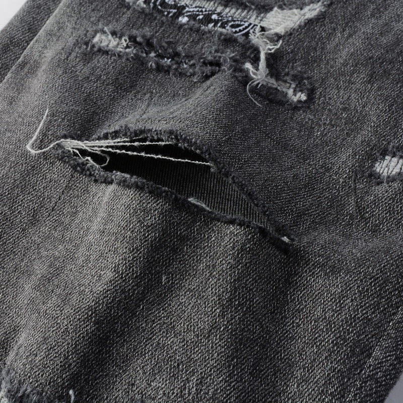 Slot Ripped Slim-fit Jeans