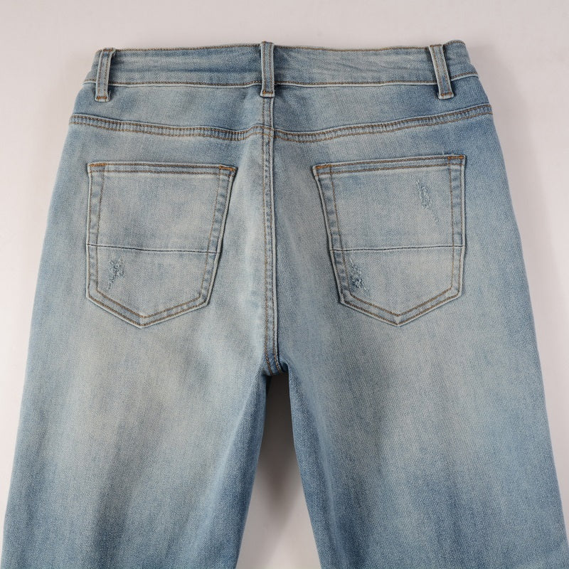 Light Blue Ripped Skinny Fit Jeans