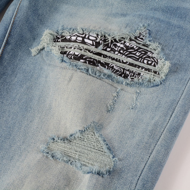 Light Blue Ripped Skinny Fit Jeans