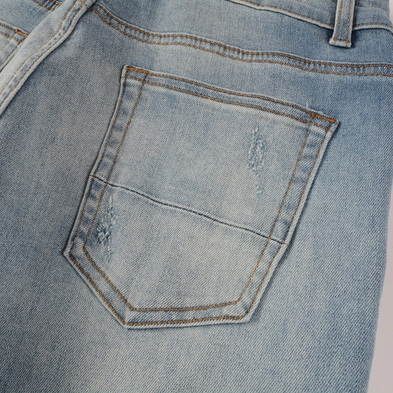 Light Blue Ripped Skinny Fit Jeans
