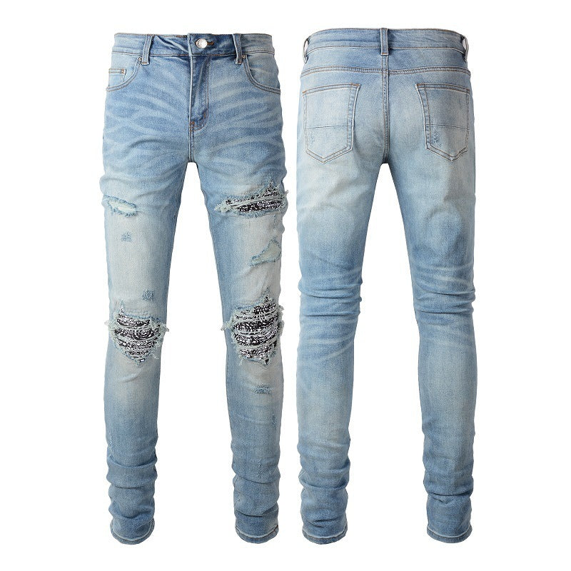 Light Blue Ripped Skinny Fit Jeans