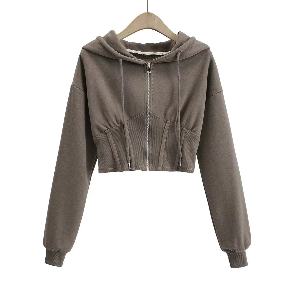 Cropped Full Zip Hoodie Women's