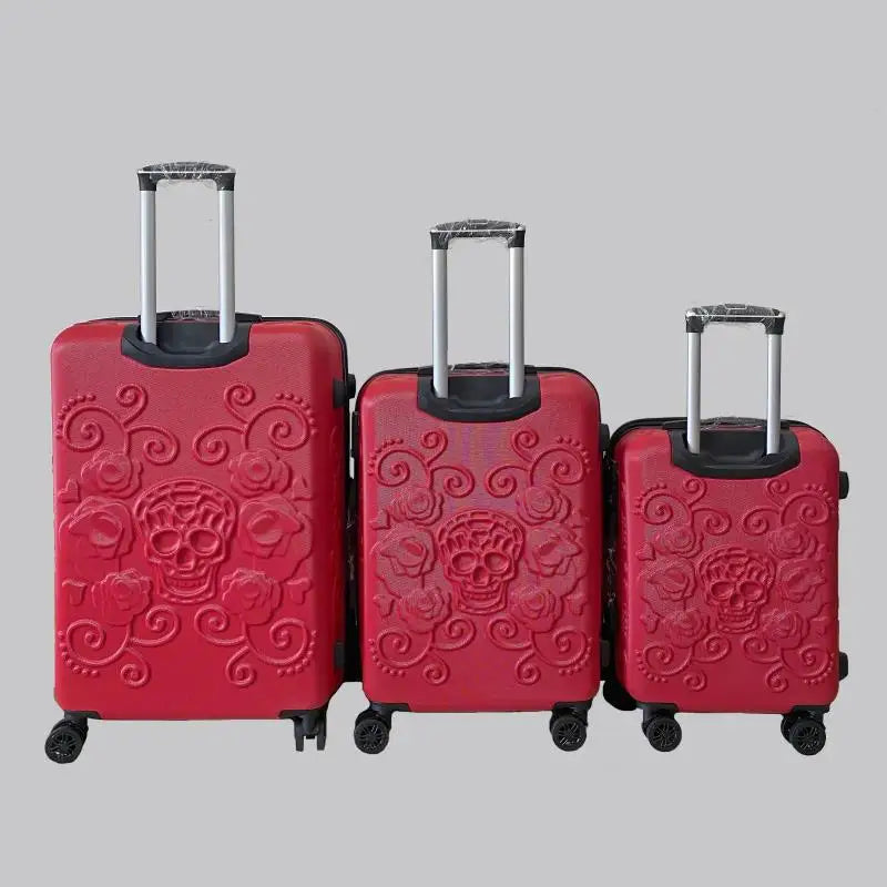20"24"28" Inch Large Expandable Skull Suitcase 3 Pc