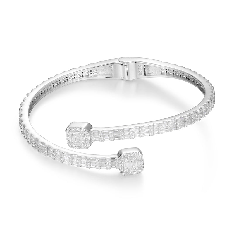 16.15ct 5.5mm SS Silver Baguette Cuff DTA