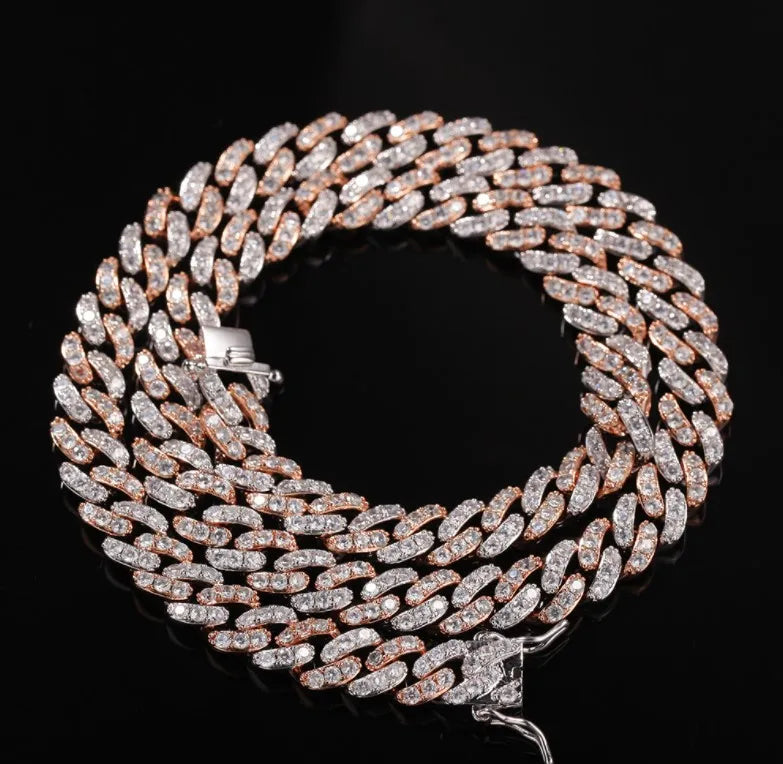 Zircon/Multi Crystal Stainless-Steel Cuban Link