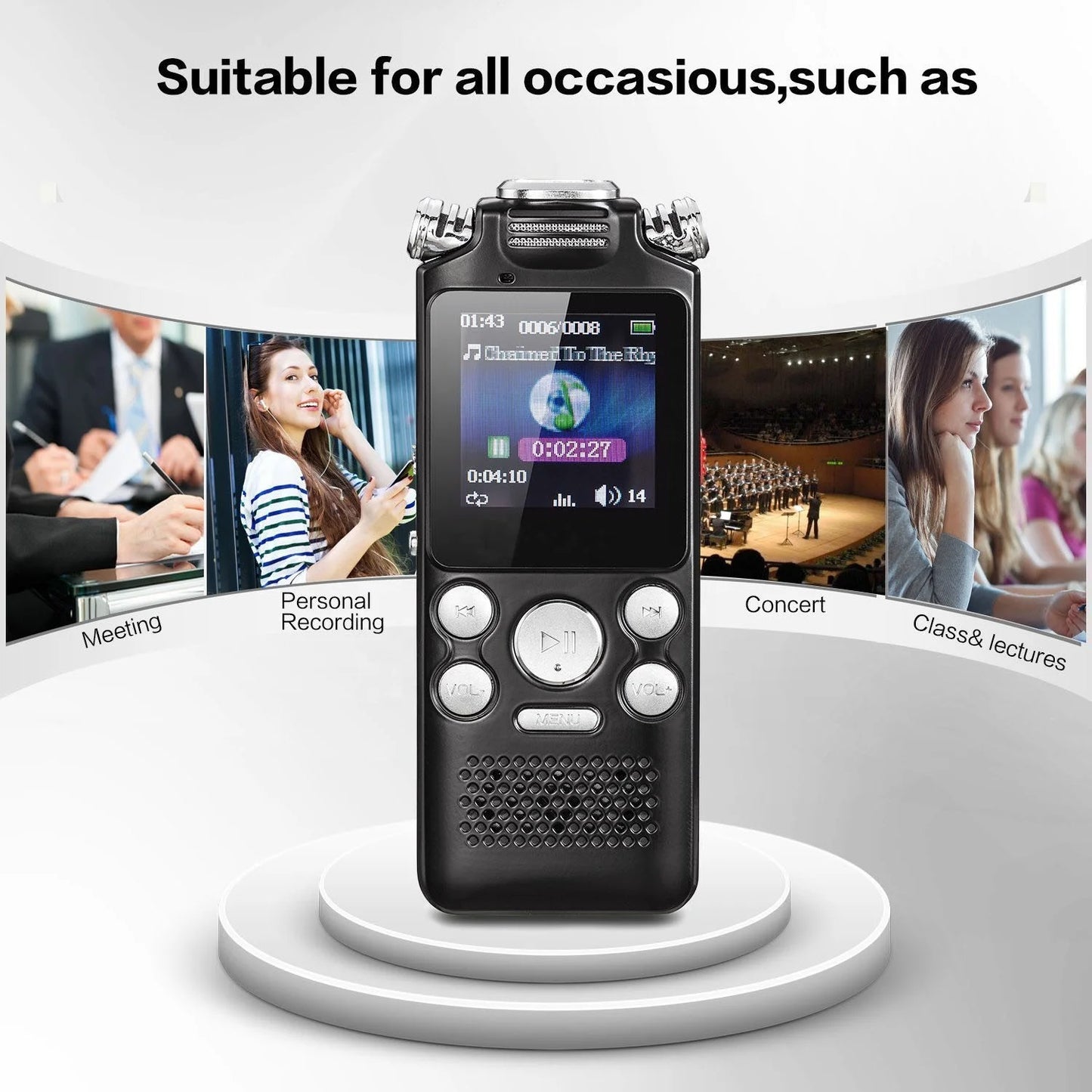 Mini N3 Digital Audio Recorder Multi-Language Menu