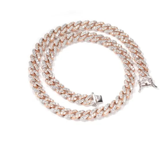 Zircon/Multi Crystal Stainless-Steel Cuban Link