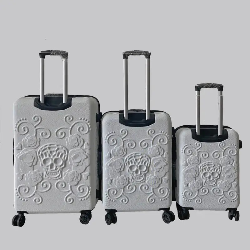 20"24"28" Inch Large Expandable Skull Suitcase 3 Pc