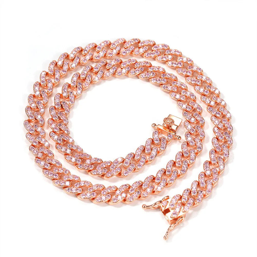 Zircon/Multi Crystal Stainless-Steel Cuban Link