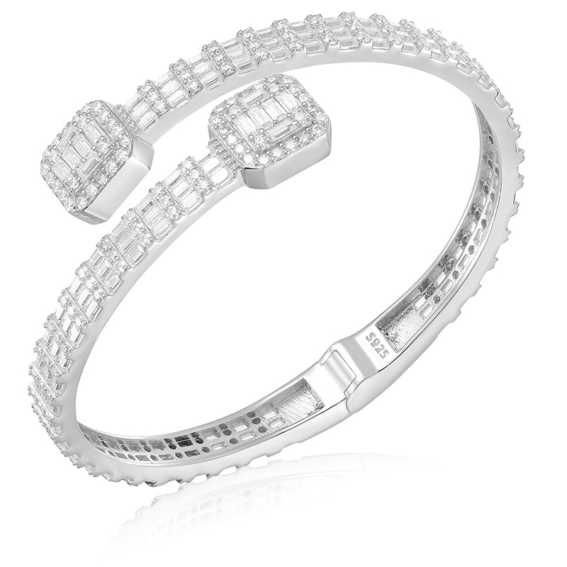 16.15ct 5.5mm SS Silver Baguette Cuff DTA