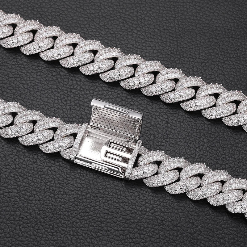 NEW DTA 18mm Moissanite Cuban Link Chain Necklace With GRA Certificate