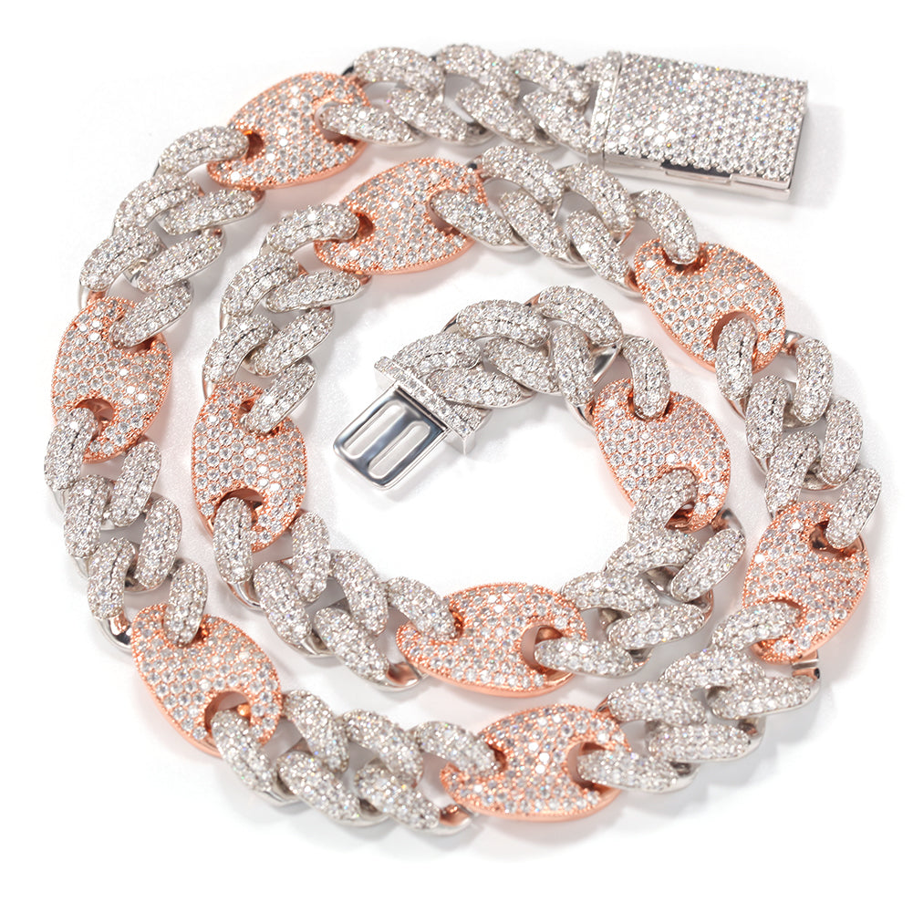 Zircon Clasp Cuban Link Chain