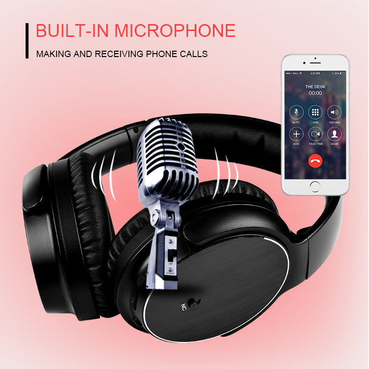 Metal & ANC  Foldable 3.5mm Audio Jack Bluetooth Wireless Headset