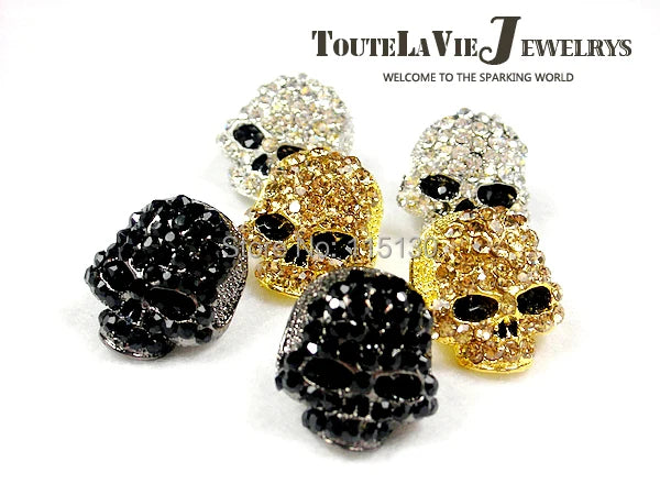 Skull Rings Unisex Crystal Metal