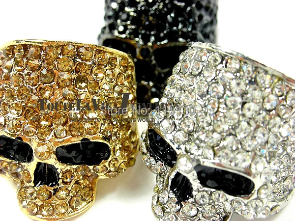 Skull Rings Unisex Crystal Metal